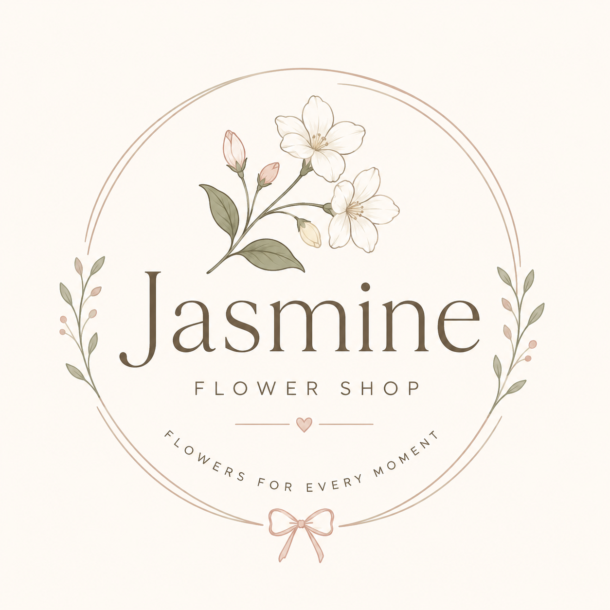 Jasmine's flower shop logo